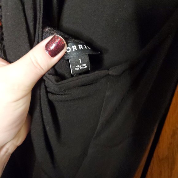 Black Crepe Twist Lace Back Skater Dress - Picture 8 of 8